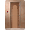 Дверь для сауны DoorWood (Дорвуд) 80x200 Основная серия Восточная арка (бронза матовое) правая
