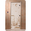 Дверь для сауны DoorWood (Дорвуд) 80x200 Основная серия Зима (сатин) правая