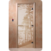 Дверь для сауны DoorWood (Дорвуд) 80x200 Основная серия Рассвет (сатин) правая