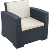 Стул (кресло) Siesta Rattan Monaco Lounge, с подушками, цвет антрацит
