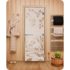 Дверь для сауны DoorWood (Дорвуд) 80x200 Эталон Камышовый рай (сатин) правая