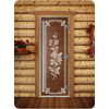 Дверь для сауны DoorWood (Дорвуд) 70x170 Престиж (с рисунком) Розы левая (бронза матовая)