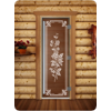 Дверь для сауны DoorWood (Дорвуд) 70x180 Престиж (с рисунком) Розы правая (прозрачная)