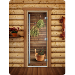 Дверь для сауны DoorWood (Дорвуд) 70x190 Престиж Фотопечать A004 левая