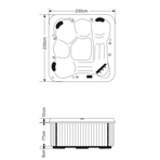    Kingston JCS - 85 230x230x93   9583 Sahara,  P - 04 Black