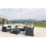  Стул (кресло) Siesta Rattan Monaco Lounge, с подушками, цвет антрацит