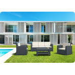  Стул (кресло) Siesta Rattan Monaco Lounge, с подушками, цвет антрацит