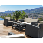  Стул (кресло) Siesta Rattan Monaco Lounge, с подушками, цвет антрацит